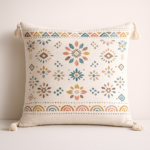Handmade Boho Cotton Cushion Cover – Colorful Block Print