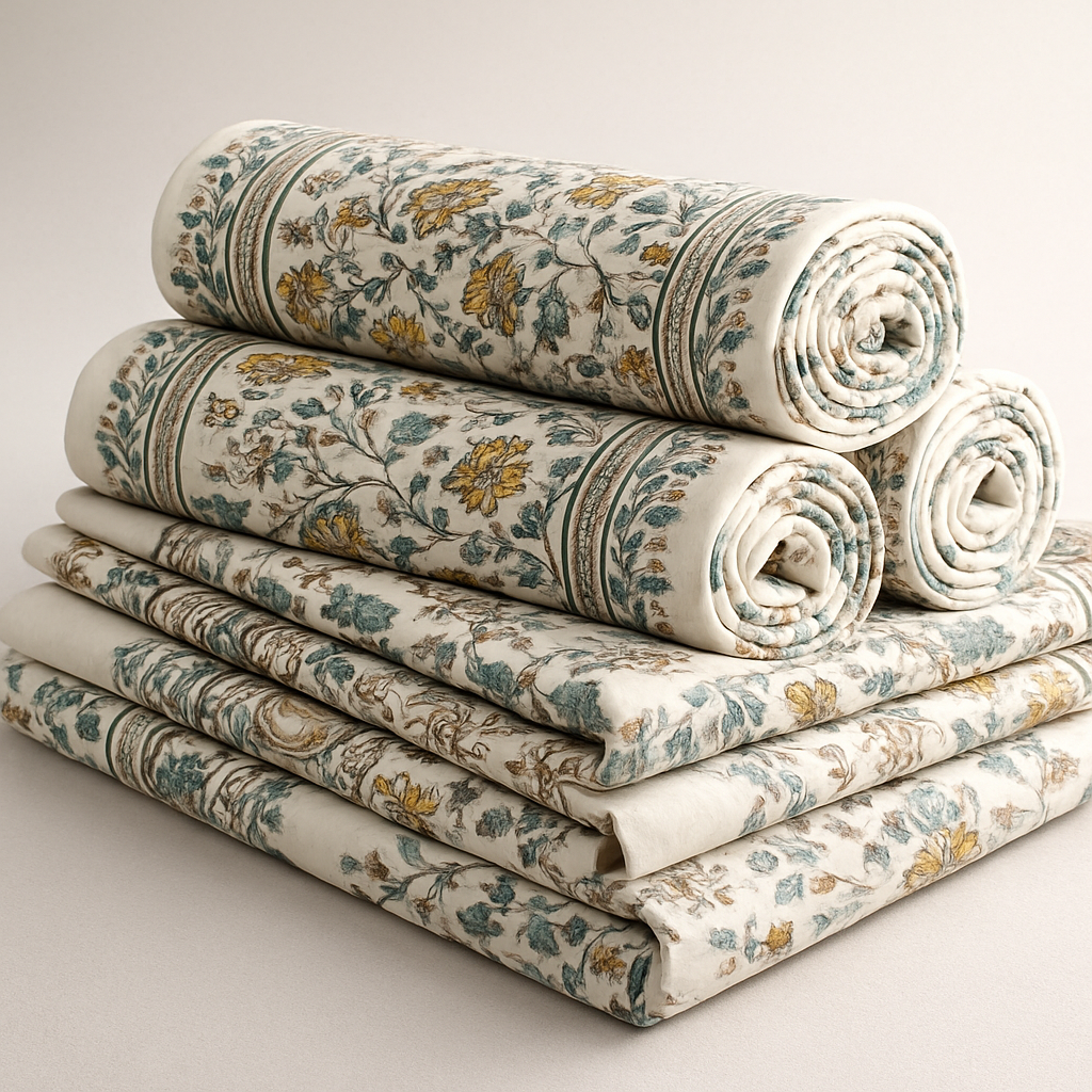 20251217_0012_Hand Block Printed Fabrics_simple_compose_01kcm7g9j9f1nv4qhtz8zf2sqy Hand Block Printed Cotton Fabric – Jaipuri Dress & Kurti Material - Image 1